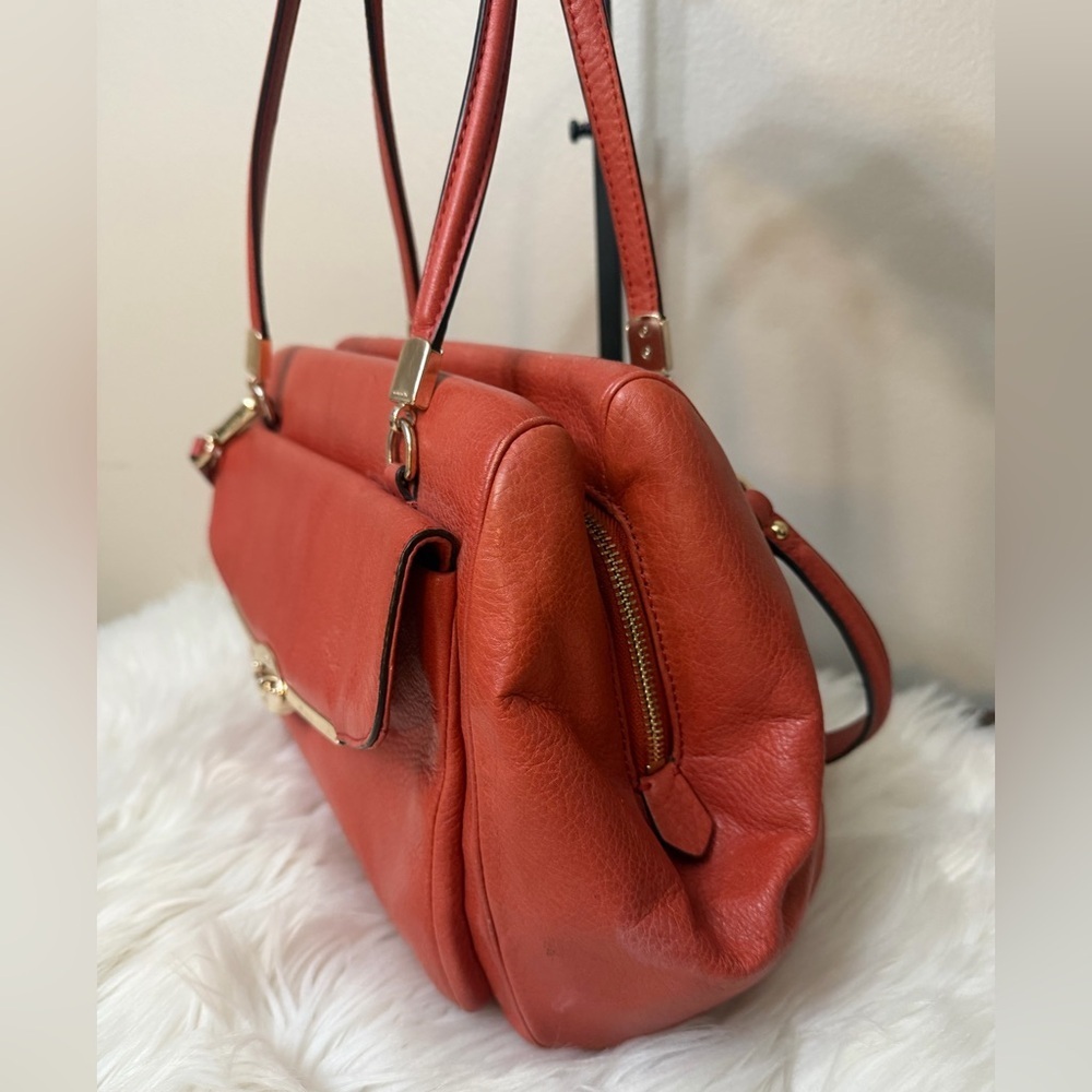 Coach Brick Orange Leather Madison Madeline East West Bag#25166 - Picture 3 of 12